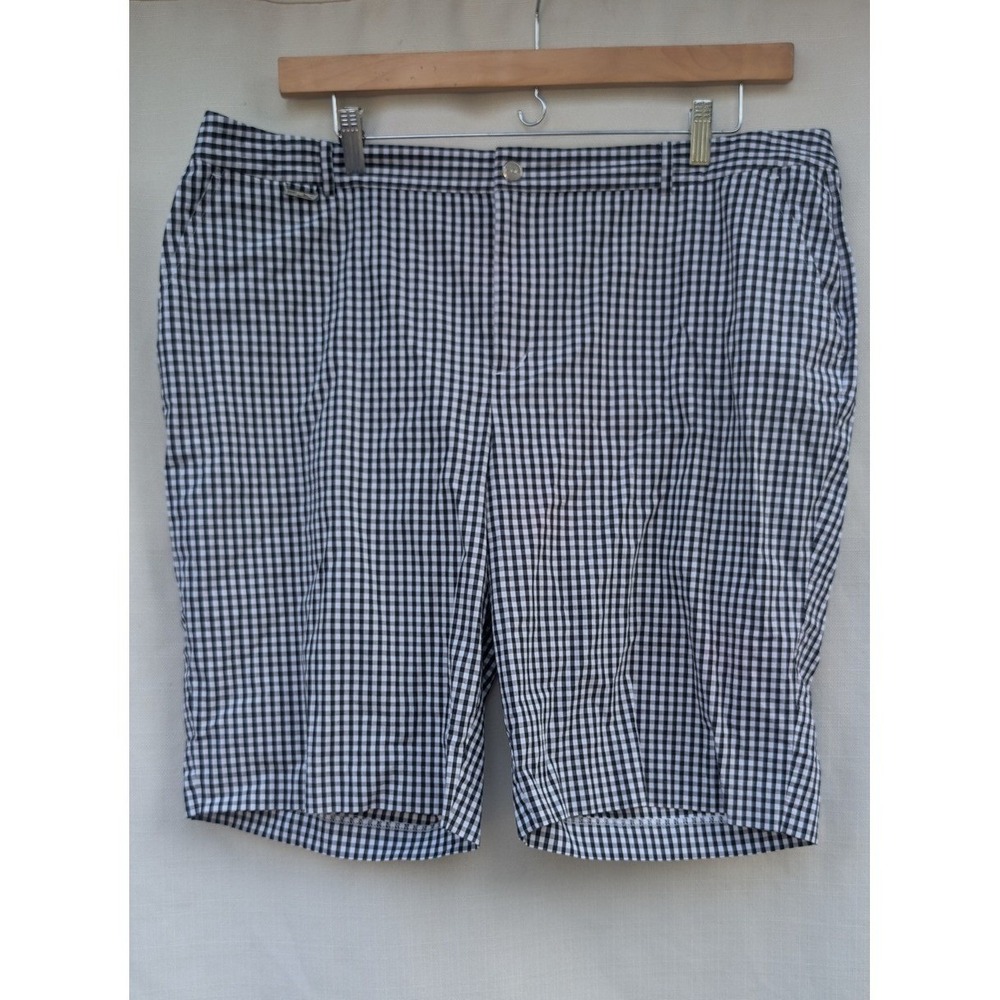 Lauren Ralph Lauren Gingham Shorts Womens 20W Black White Stretch Bermuda Golf
